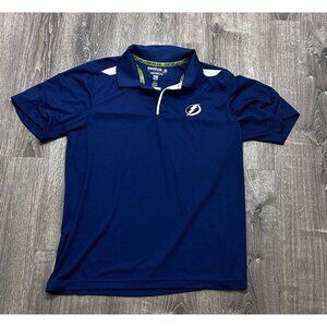 Reebok Tampa Bay Lightning NHL Men Large Center Ice Speedwick Performance Polo S